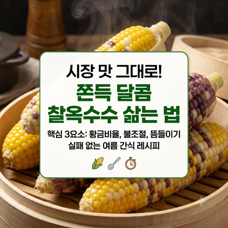 옥수수 삶는 법 뉴슈가로 할 때 황금 비율과 찰옥수수 찌는 시간