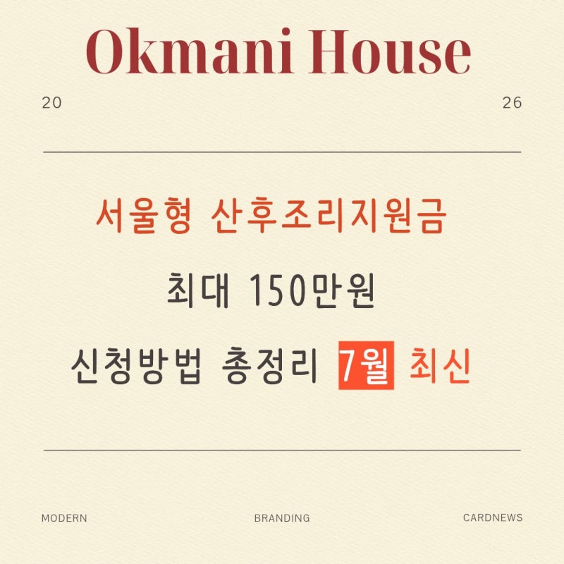 서울형 산후조리 지원금 100만원 신청방법 총정리｜2026년 최신 정부지원 대상·자격·사용처....