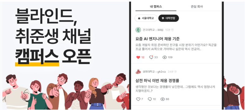 대학생 전용 커리어 커뮤니티, 블라인드 캠퍼스 완벽 가이드