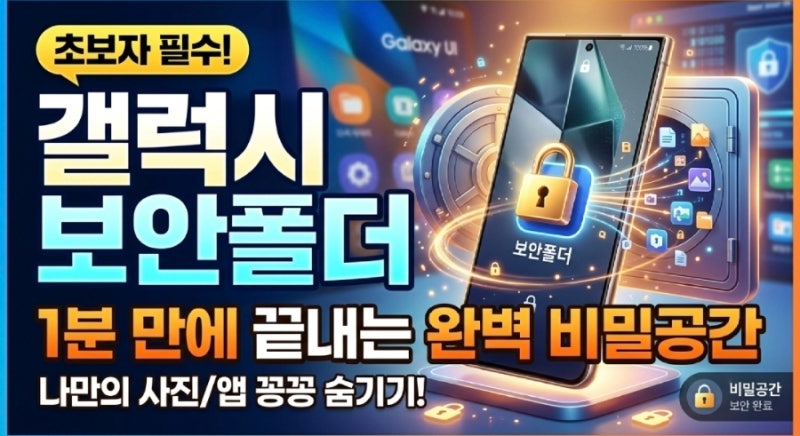 [갤럭시 꿀팁] 초보자도 쉽게 따라 하는 '갤럭시 보안폴더' 상세 사용법! 나만의 비밀 공간 만....