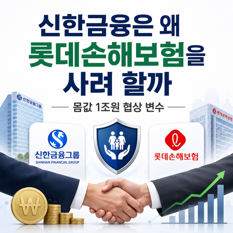 신한금융은 왜 롯데손해보험을 사려 할까, 몸값 1조원 협상 변수
