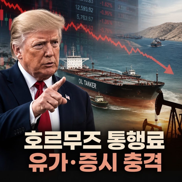 <b>트럼프 호르무즈 통행료</b> 20% 부과 예고에 뉴욕증시 하락