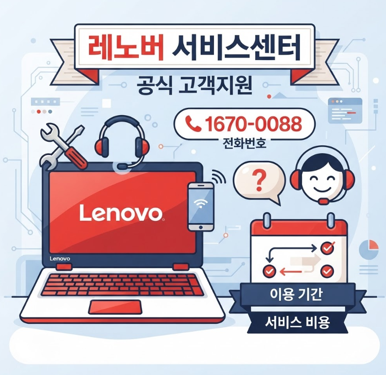 레노버 서비스센터 고객센터 전화번호 이용 기간 비용