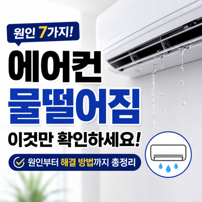 에어컨에서 물떨어짐 원인 7가지, 대부분 이것만 확인하면 해결됩니다