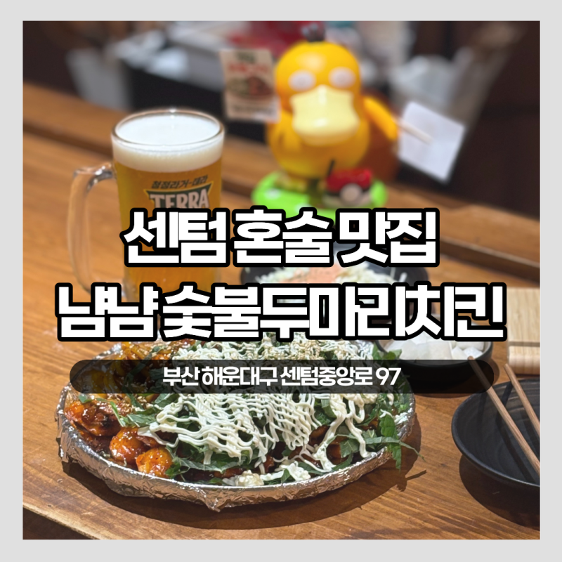 센텀 직장인 혼술 술집 냠냠숯불두마리치킨 내돈내산 맛집