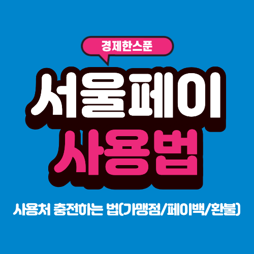 서울페이 사용법 및 사용처 충전하는 법(가맹점/페이백/환불)
