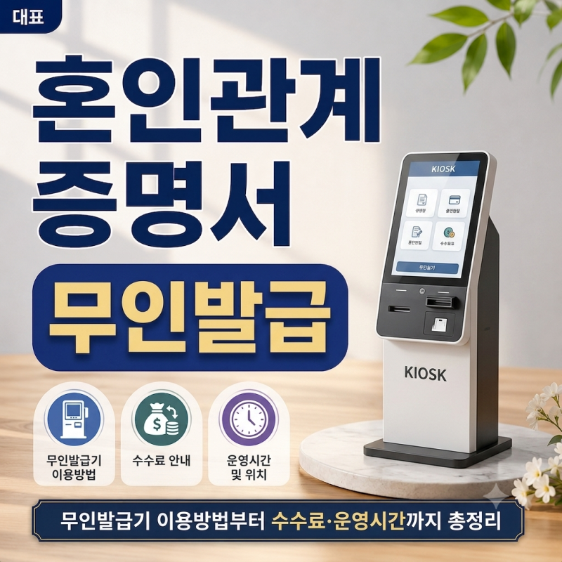 혼인관계증명서 무인발급기 발급 방법｜수수료·운영시간·인터넷 발급과 차이까지 총정리