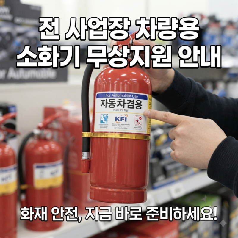 전 사업장 차량용 소화기 무상지원 및 필수 설치 안내 가이드
