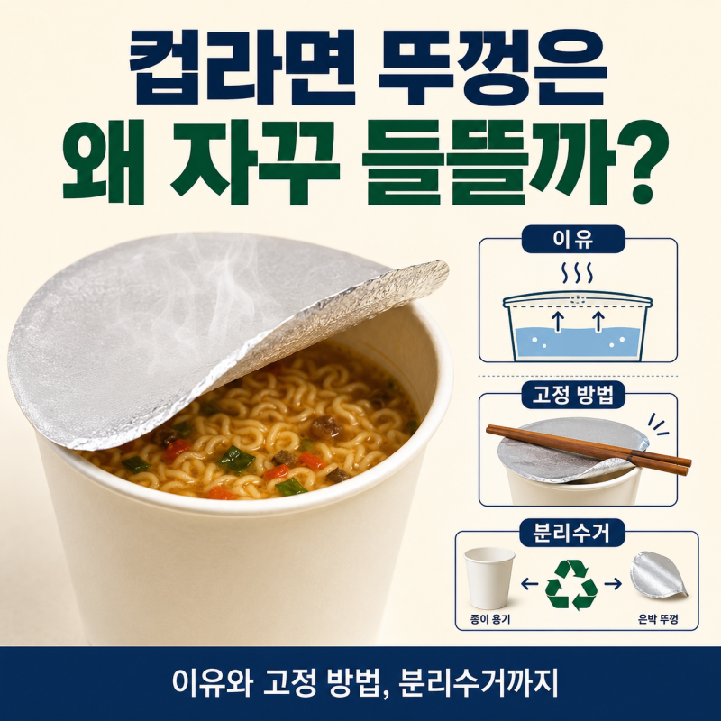 컵라면 뚜껑은 왜 자꾸 들뜰까? 이유와 고정 방법, 분리수거까지