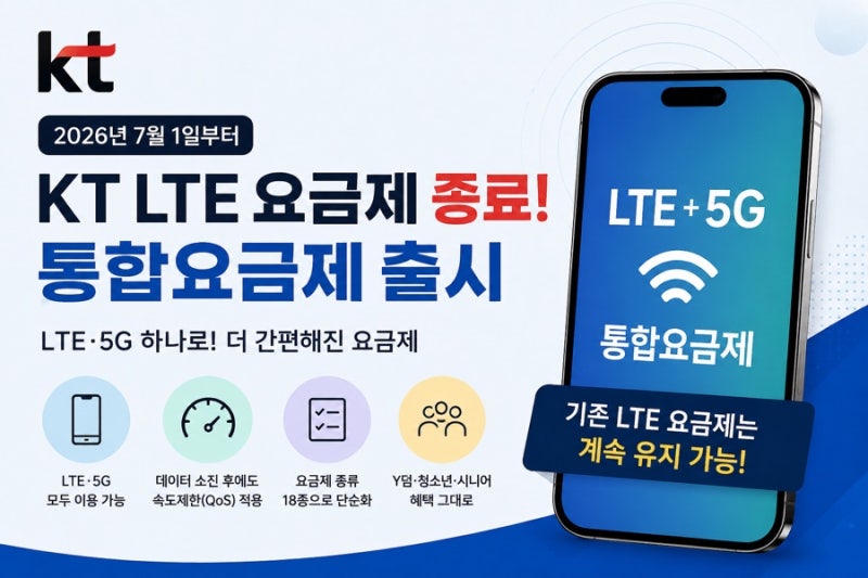 KT LTE 요금제 신규가입 불가 통합요금제 결합 할인은 어떻게되나