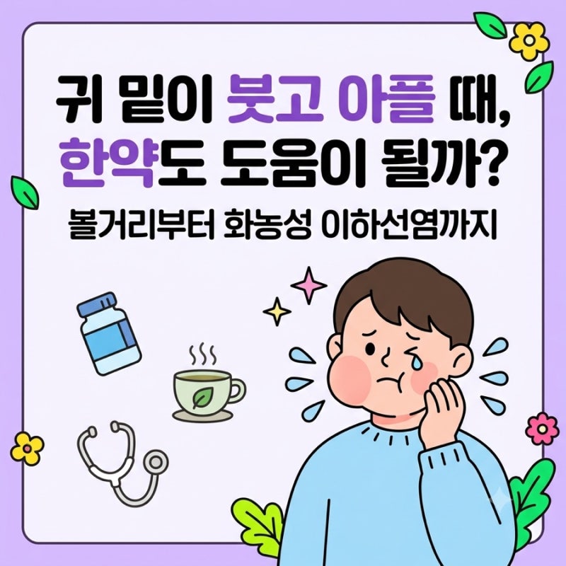 [침샘염] 귀 밑이 붓고 아플 때, 한약도 도움이 될까? 볼거리부터 화농성 이하선염까지