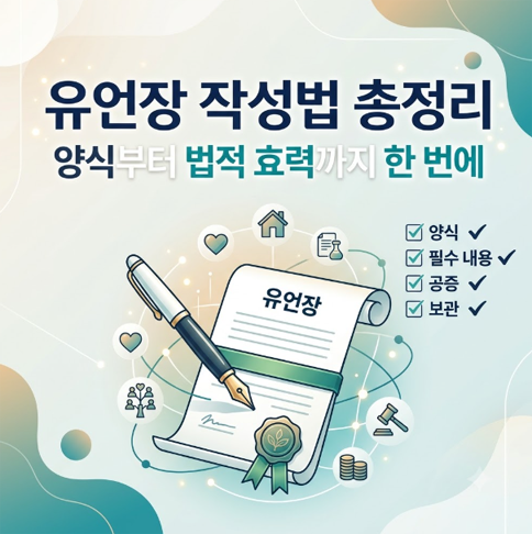 유언장 작성법 총정리｜양식부터 법적 효력까지 한 번에