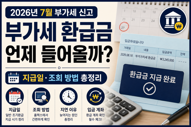 부가세 환급금 언제 들어올까? (+지급일·조회 방법 총정리)