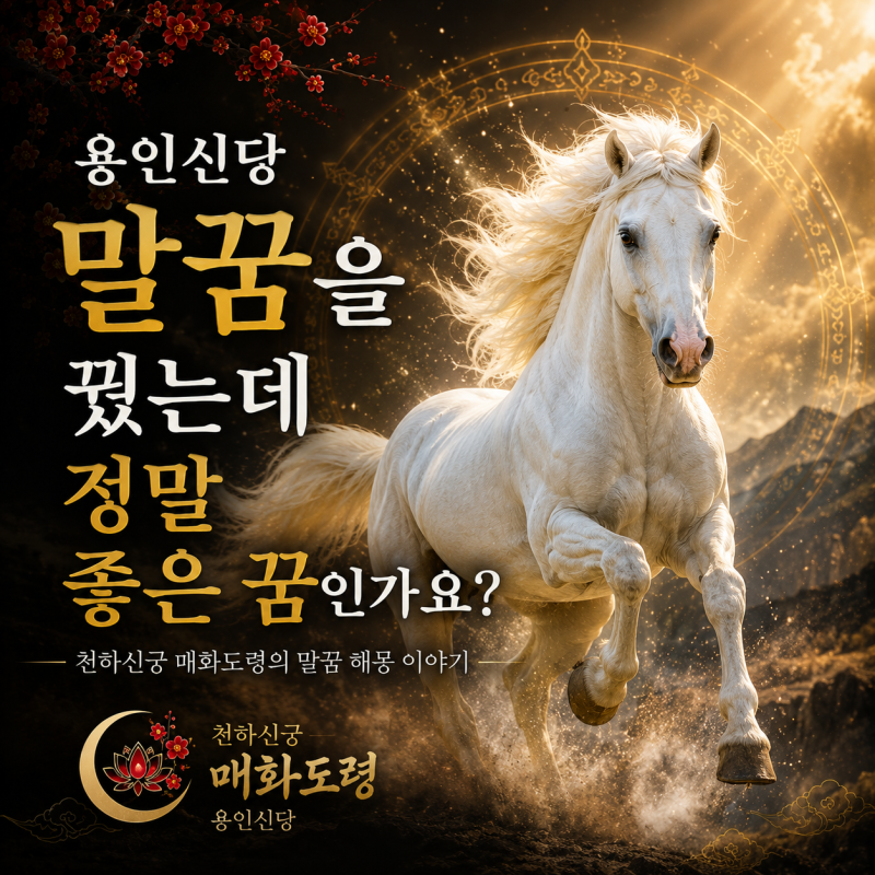 용인신당 | 말꿈을 꿨는데 정말 좋은 꿈인가요 — 천하신궁 매화도령의 말꿈 해몽 이야기