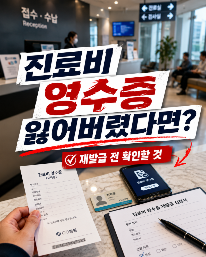 진료비 영수증 재발급, 병원 방문 전 확인