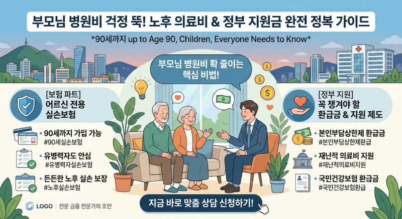 90세 실손보험 가입 조건 확대와 건강보험으로 병원비 환급받는 법