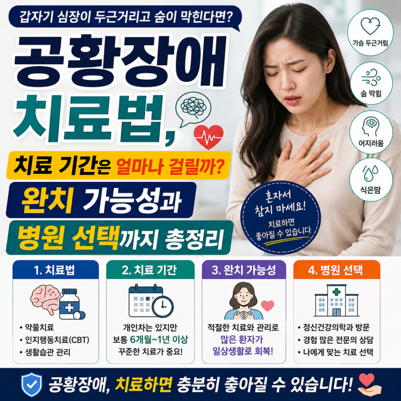 공황장애 치료법, 치료 기간은 얼마나 걸릴까? 완치 가능성과 병원 선택까지 총정리