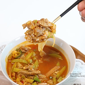 돼지고기 고추장찌개 레시피 애호박고추장찌개 진한 양념 비율