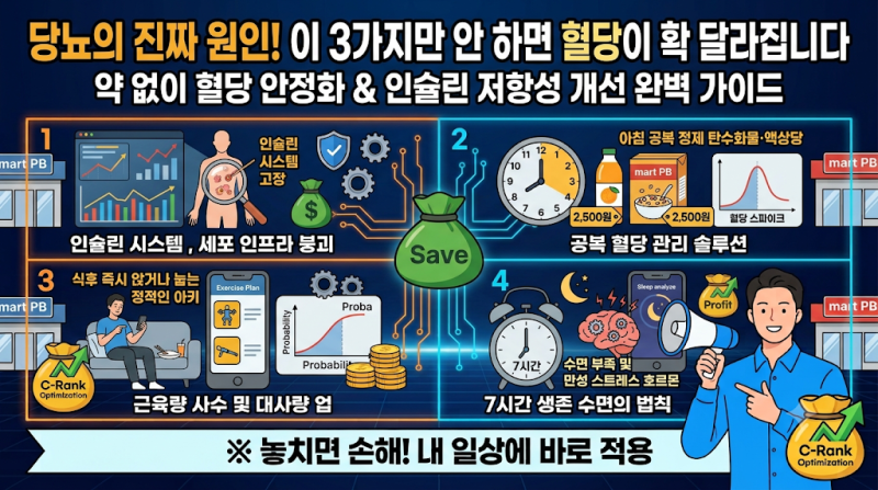 [혈당 관리] 당뇨의 진짜 원인! 이 3가지만 안 하면 혈당이 확 달라집니다