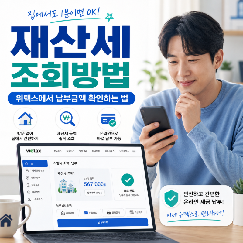 재산세 조회방법, 위택스에서 납부금액 확인하는 법