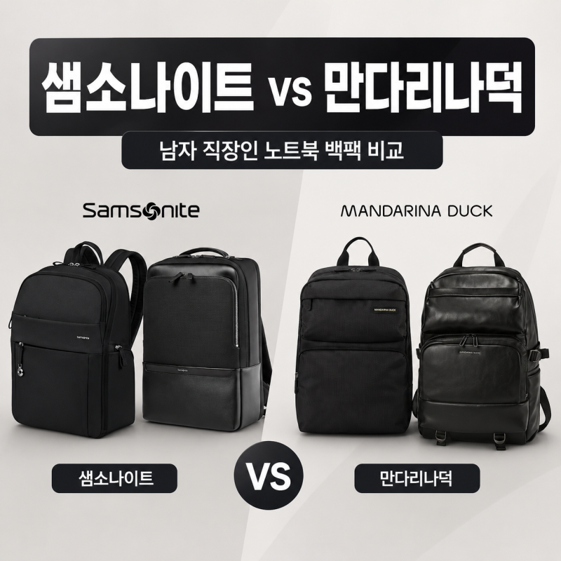 남자 직장인 노트북 백팩 브랜드 고민 끝! 샘소나이트 vs 만다리나덕 백팩 비교