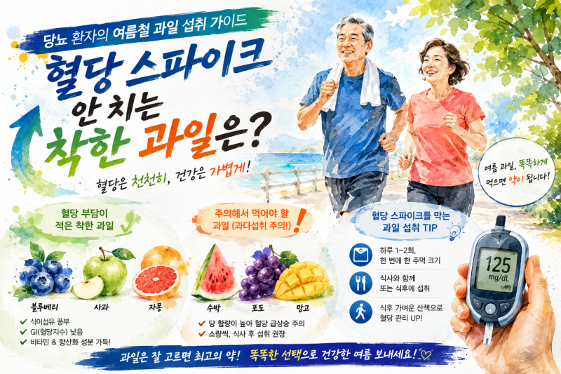 [제132호] 당뇨 환자의 여름철 과일 섭취 가이드: 혈당 스파이크 안 치는 착한 과일은?