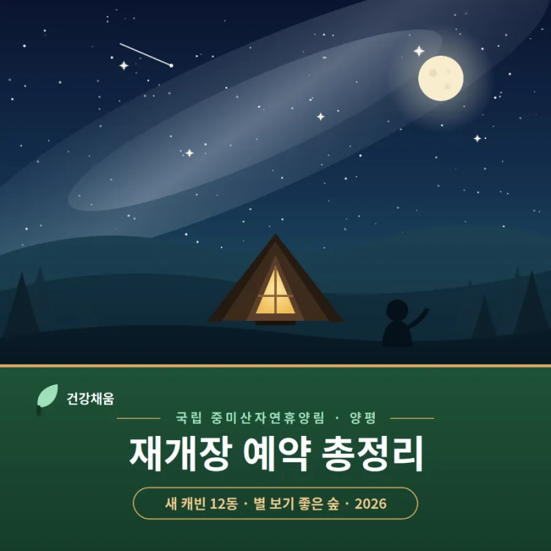 휴양림 16편 / 중미산자연휴양림 재개장 총정리 — 새 캐빈 12동 · 요금·예약까지 (2026)