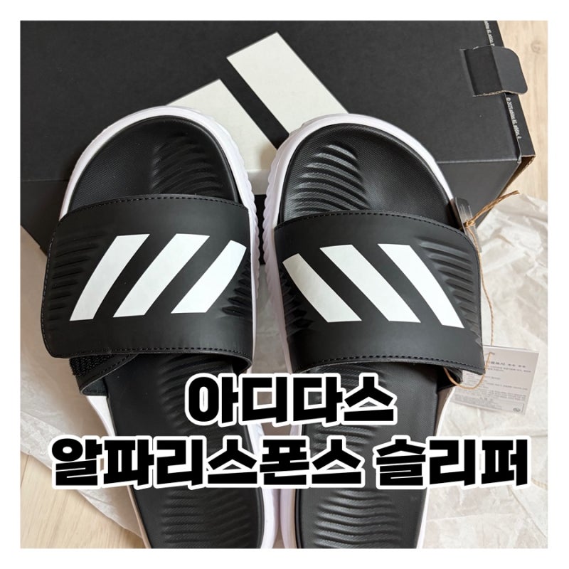 아디다스 알파리스폰스 슬라이드 슬리퍼 리뷰 | 착용 후기 / 직장에서 신기 좋은 슬리퍼 추천