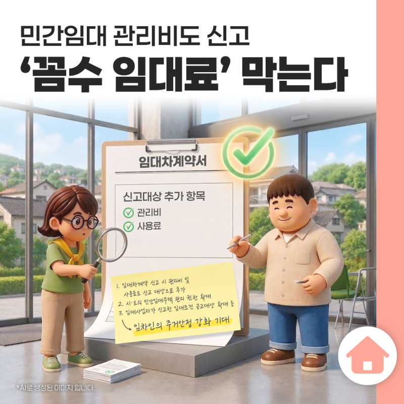 민간임대주택 관리비도 신고한다? 임차인이 알아야 할 개정안 총정리