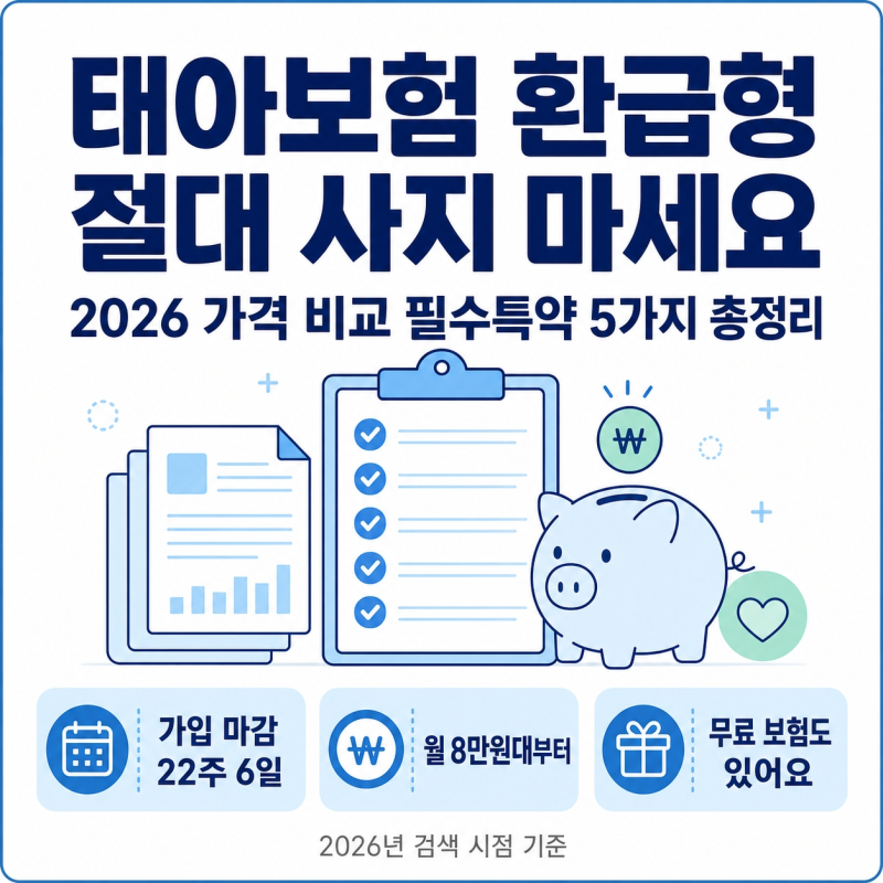 태아보험 환급형 절대 사지 마세요, 2026 가격 비교 필수특약 5가지 총정리