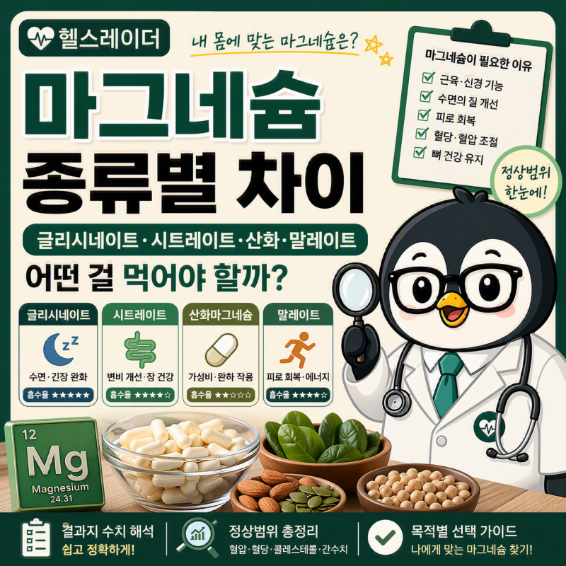 마그네슘 종류별 차이 총정리 (글리시네이트·시트레이트·산화마그네슘·말레이트 고르는 ....
