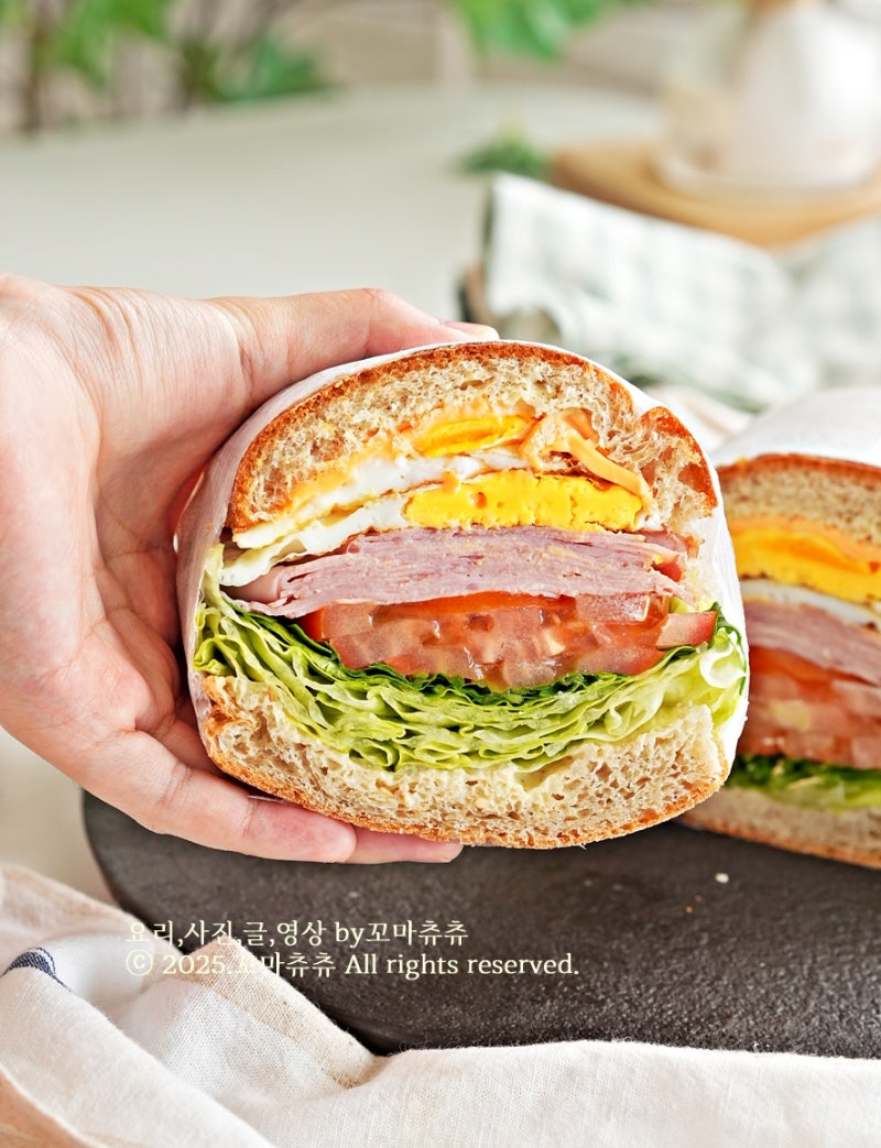 잠봉 샌드위치 만들기 햄치즈샌드위치 소스 아침 메뉴 추천