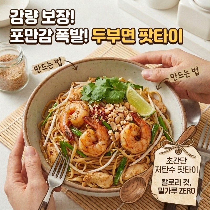 두부면 팟타이 만들기, 밀가루 없는 칼로리 컷 저탄수화물 다이어트 요리