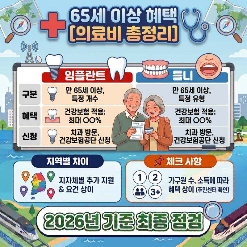 65세 이상 혜택 의료비 총정리 임플란트·틀니 건강보험 확인하기