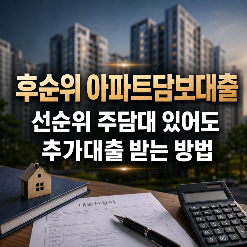 아파트 후순위담보대출 조건, 선순위 주담대 있어도 추가대출 될까?