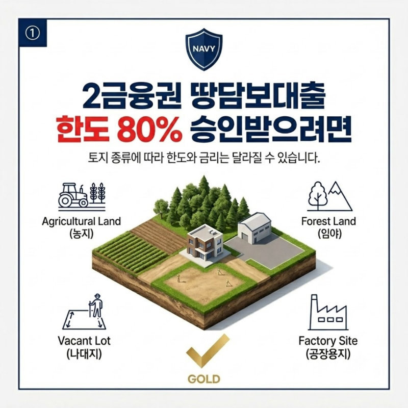 2금융권 땅담보대출 한도와 금리는 어떻게 다를까? 토지별 승인 핵심 조건 총정리