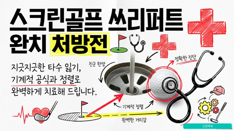 스크린골프 그린 위에서 무조건 타수 줄이는 퍼팅 공식 2가지.