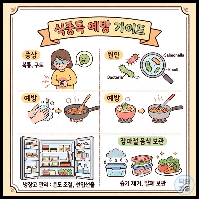 식중독 증상과 원인 예방 냉장고 관리 방법 및 장마철 음식 보관법