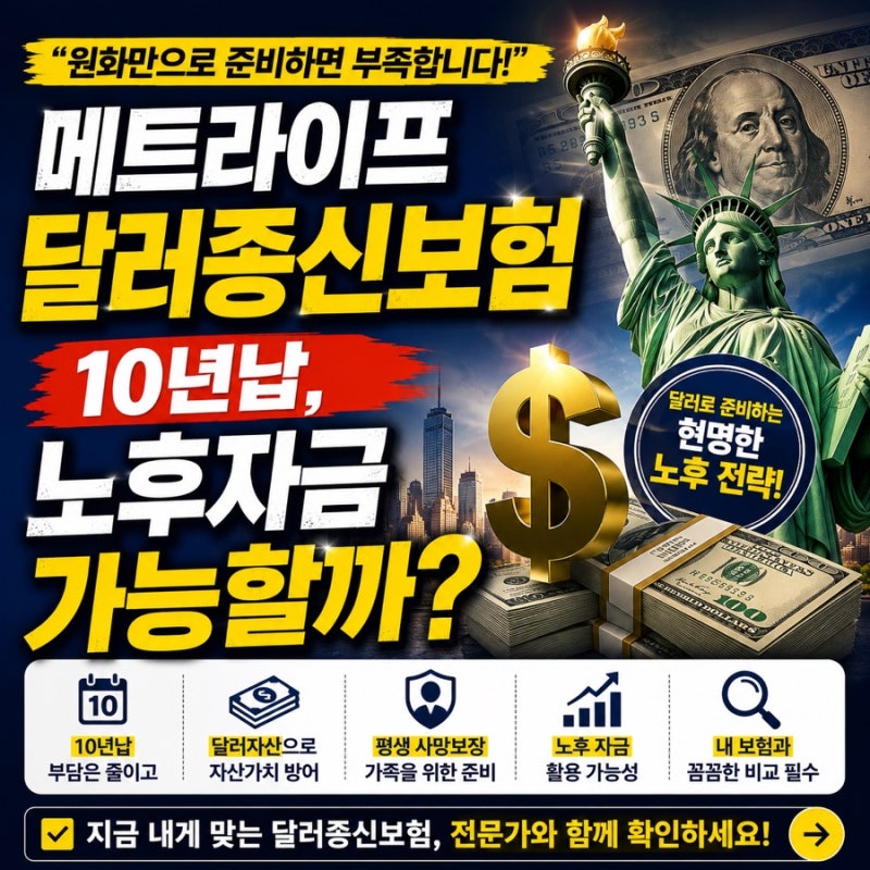 메트라이프 달러종신보험 10년납, 노후자금 가능할까?