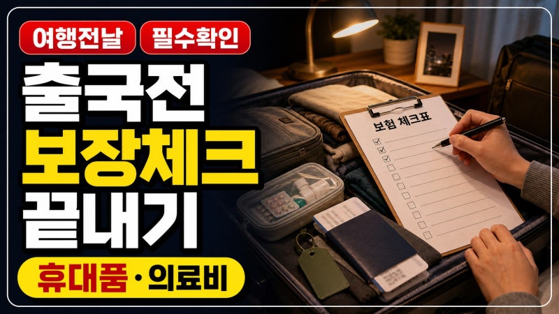 해외여행 출국 전 여행자보험, 병원비·휴대품 보장 확인 순서