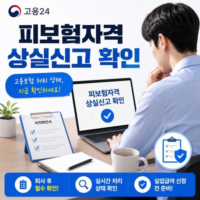 실업급여 피보험자격 상실신고 확인 방법, 고용산재보험 토탈서비스 조회 순서