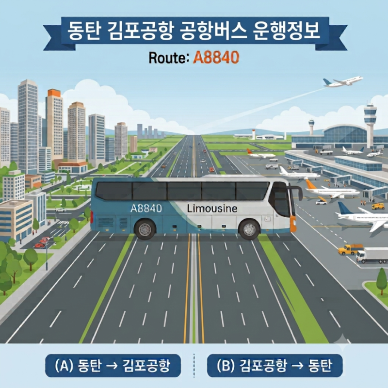 [동탄에서 김포공항] 부모님도 헤매지 않는 8840번 리무진 어플 예매 꿀팁 (1시간 20분 컷!)