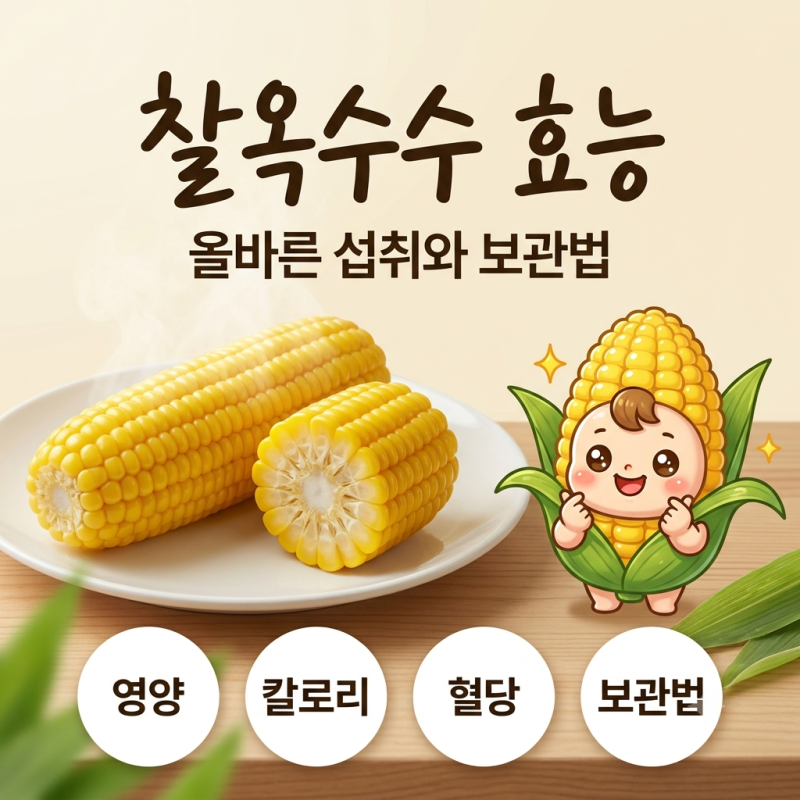 쫀득한 찰옥수수 효능과 칼로리, 혈당 걱정 없이 맛있게 먹고 보관하는 방법
