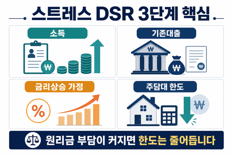 스트레스 DSR 3단계 뜻, 주담대 한도 줄어드는 이유