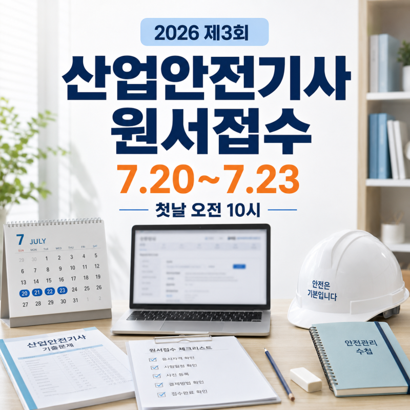 2026 산업안전기사 3회 원서접수｜7월 20일 시작·응시자격·시험과목
