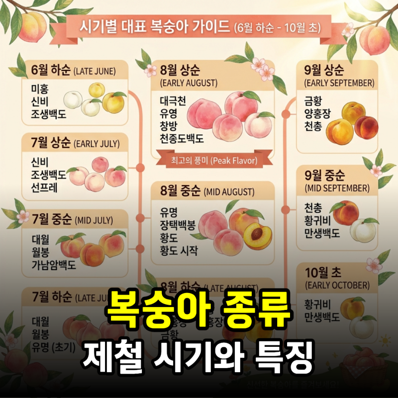 복숭아 종류와 제철 시기, 특징