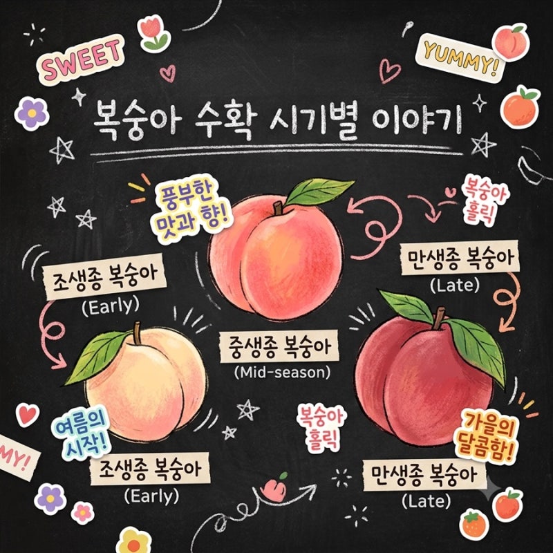 새콤달콤한 향이 가득~! 수확시기별 복숭아 종류와 특징 총정리!