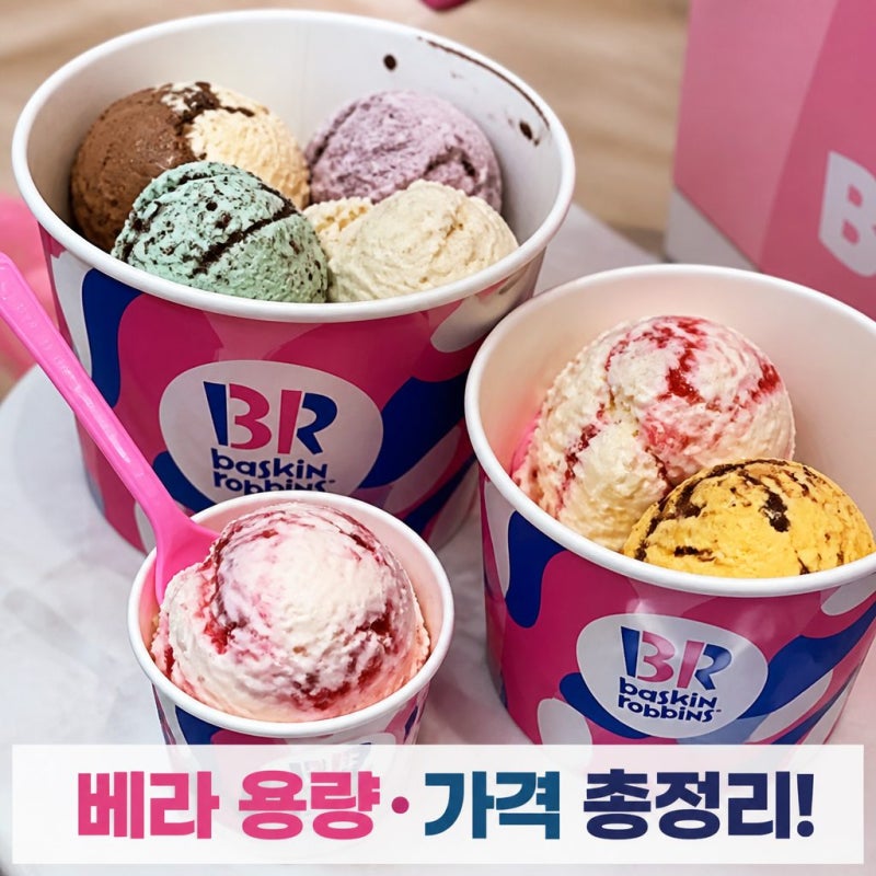 베스킨라빈스 용량 및 가격 알려드릴게요