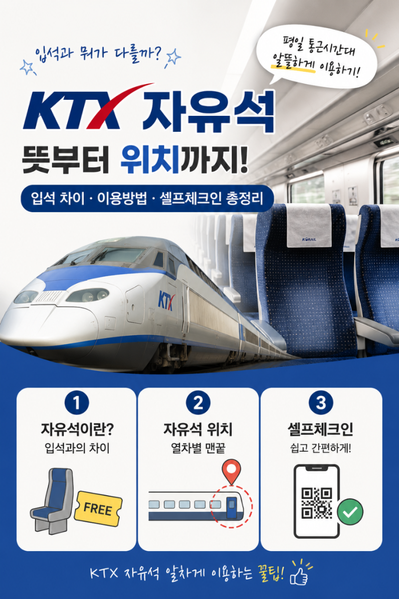 KTX·새마을 자유석 뜻부터 위치까지｜입석 차이·이용방법·셀프체크인 총정리