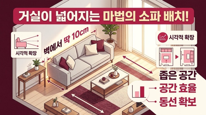 거실 소파 배치로 공간 넓히는 법, 주말에 가구 위치를 살짝 바꿨더니 결국…